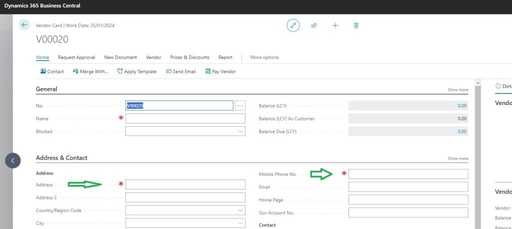 make Fields Mandatory in Business Central