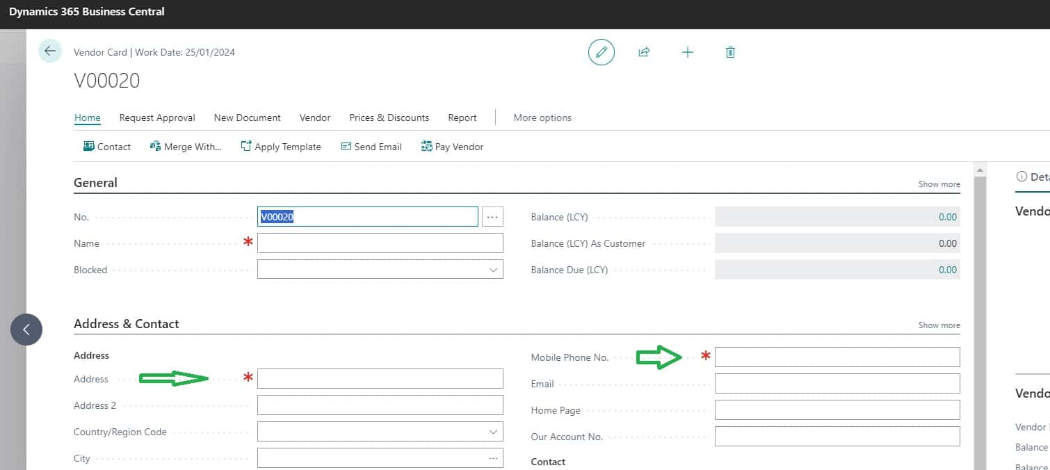 How to enable Mandatory Field in Business Central