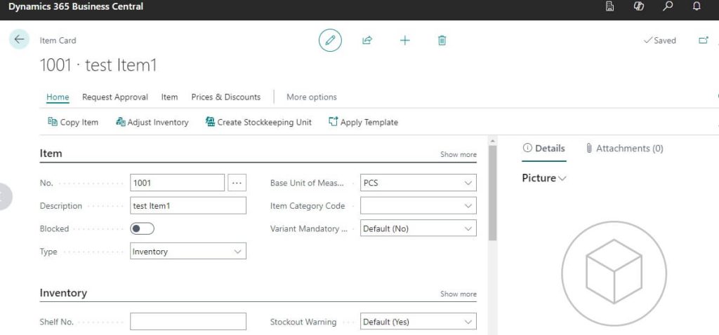 new test item created in system for change log tracking